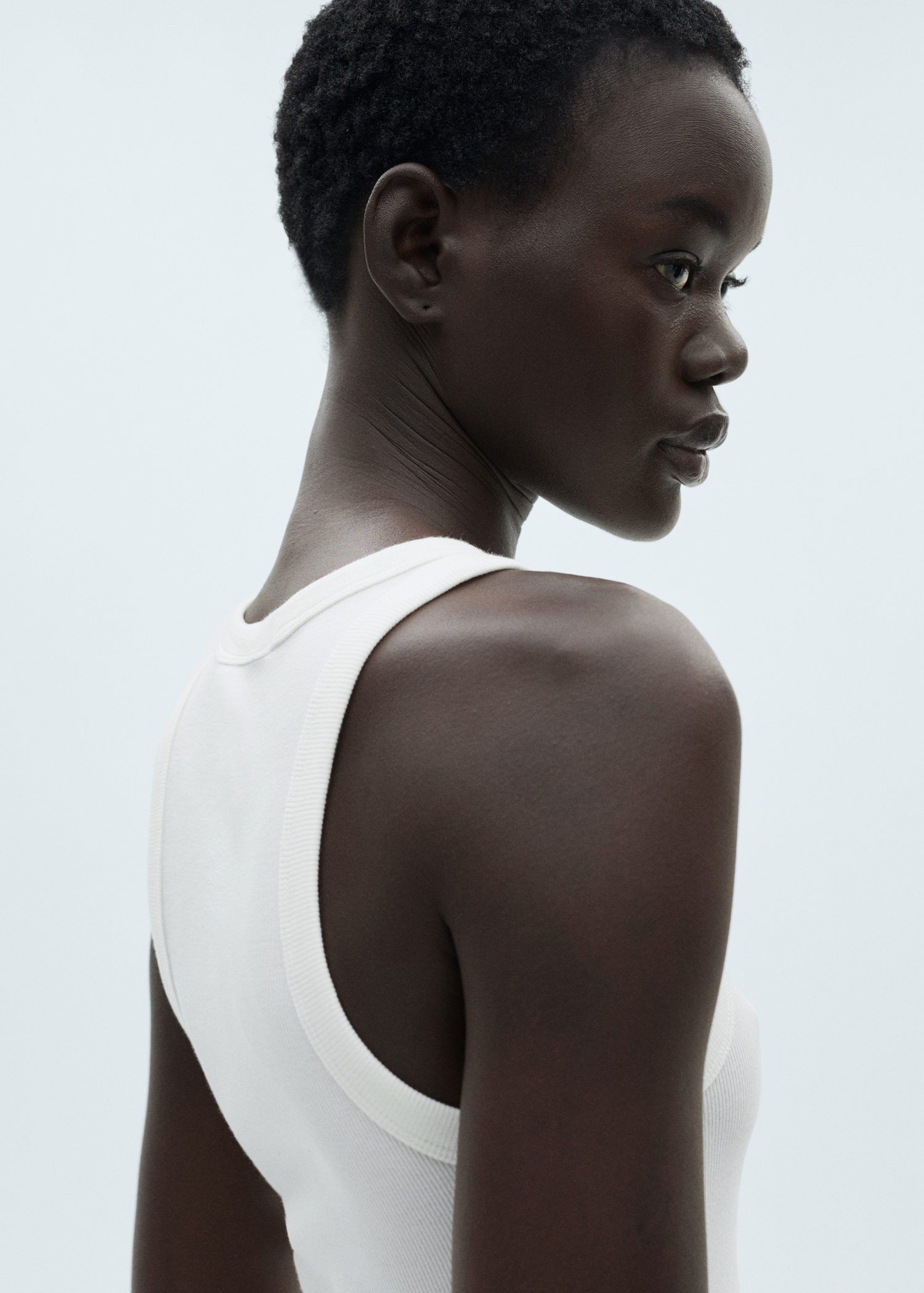 Ribbed cotton-blend top