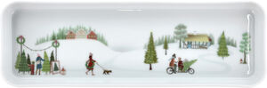 Fad rektangulært Vinter 36 x 12 cm Hvid Ovnfast porcelæn
