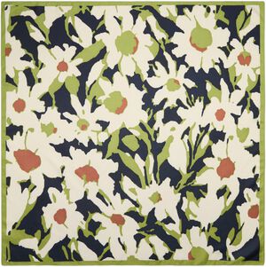 Flower print satin scarf