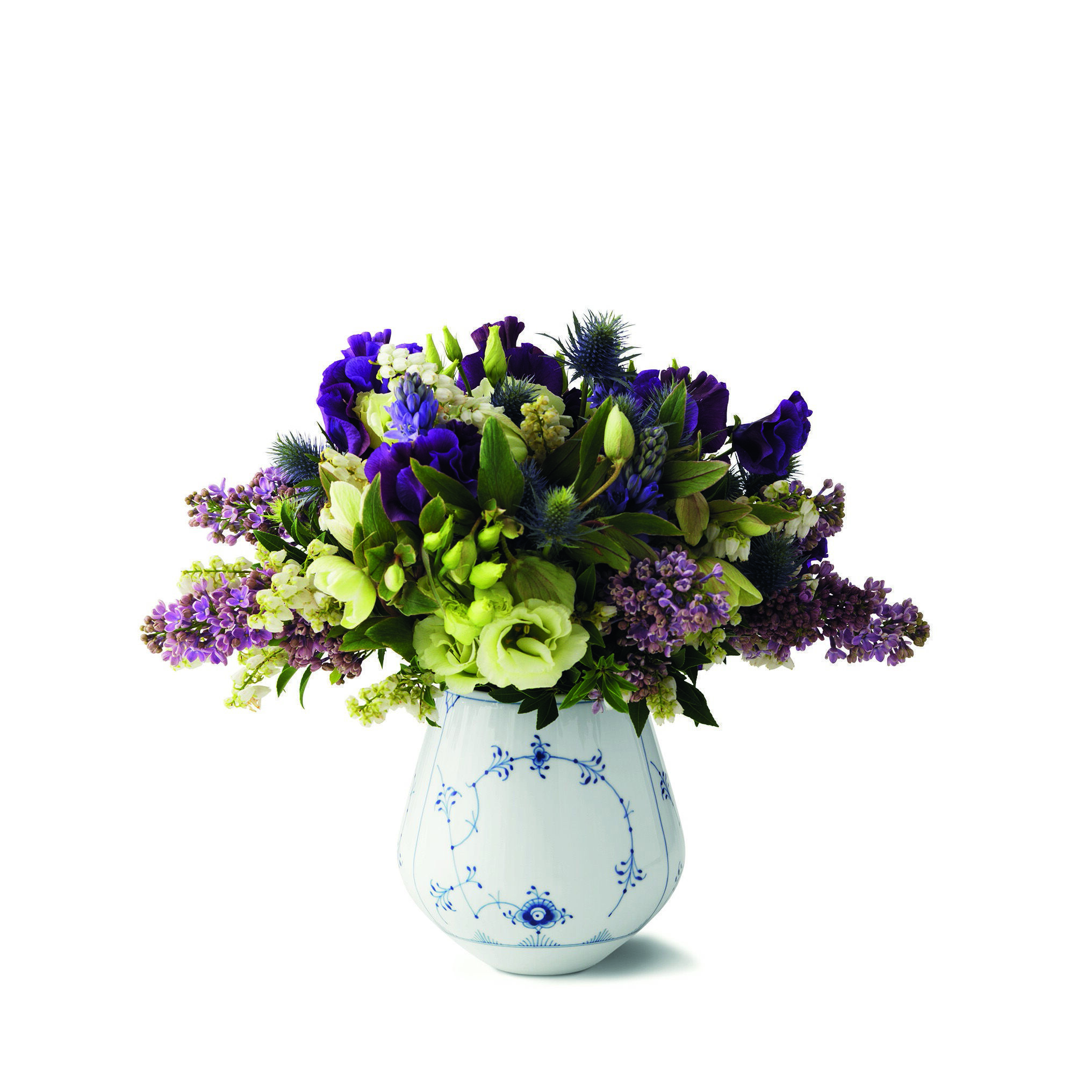 Musselmalet Riflet 15 cm. vase - mellem