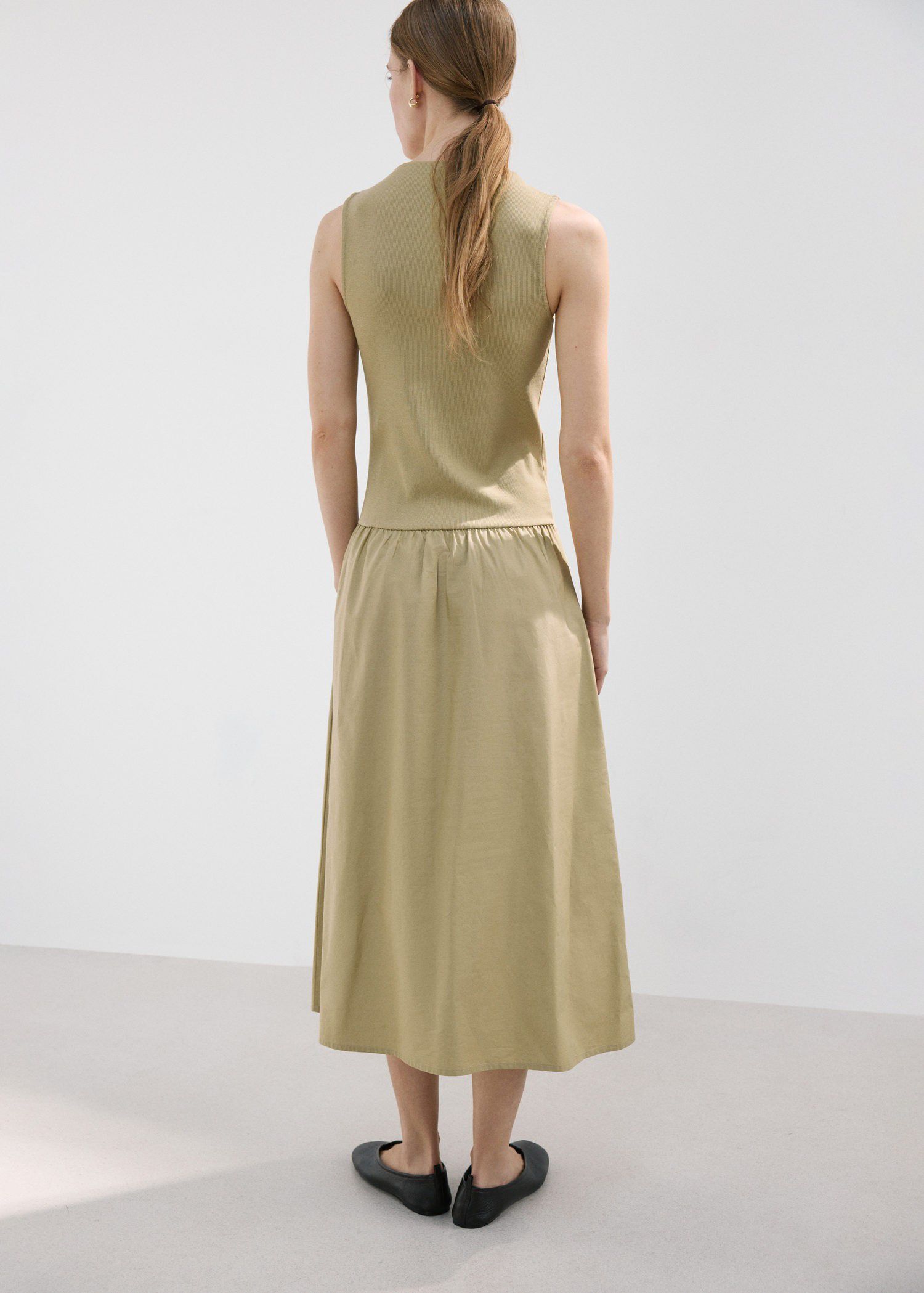 Contrast-bodice dress