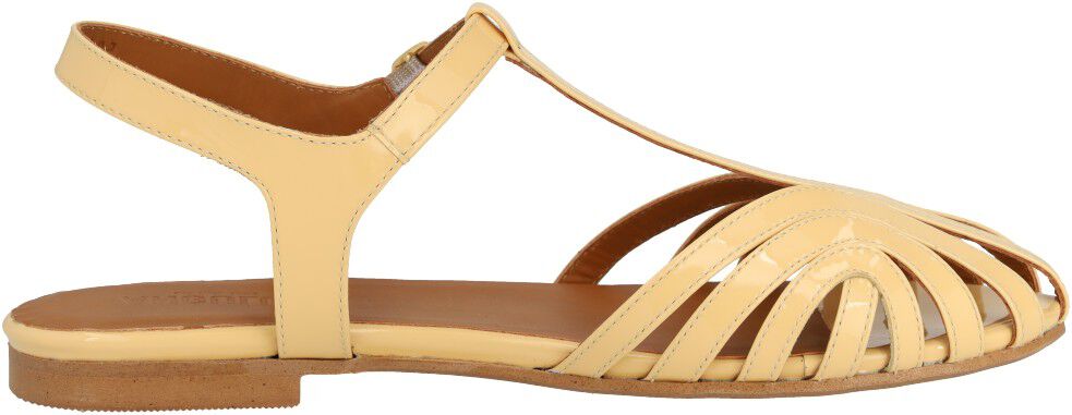 Flad sandal med smuk organisk frontdetalje