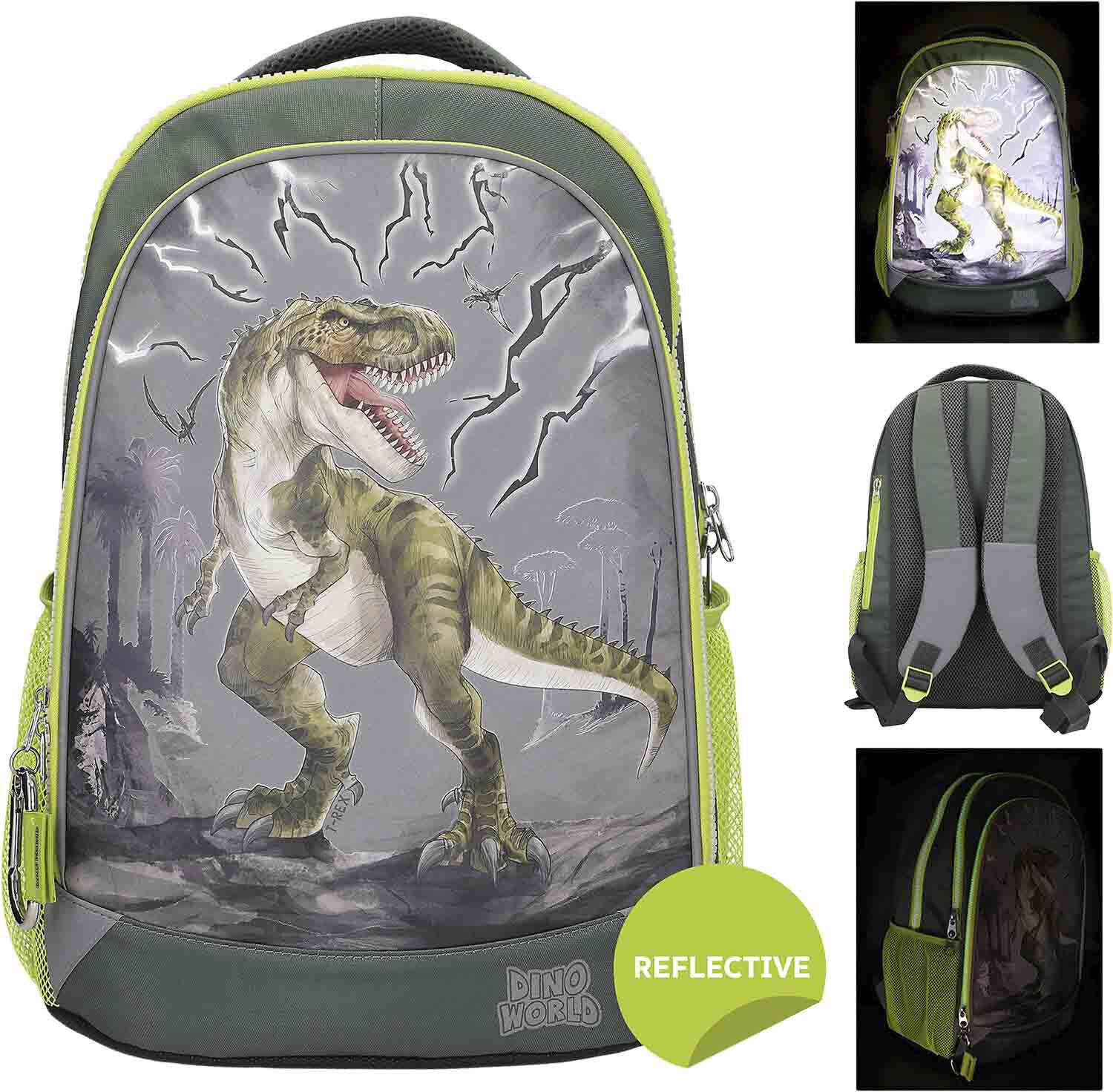 Dino World Skolerygs&aelig;k Reflector