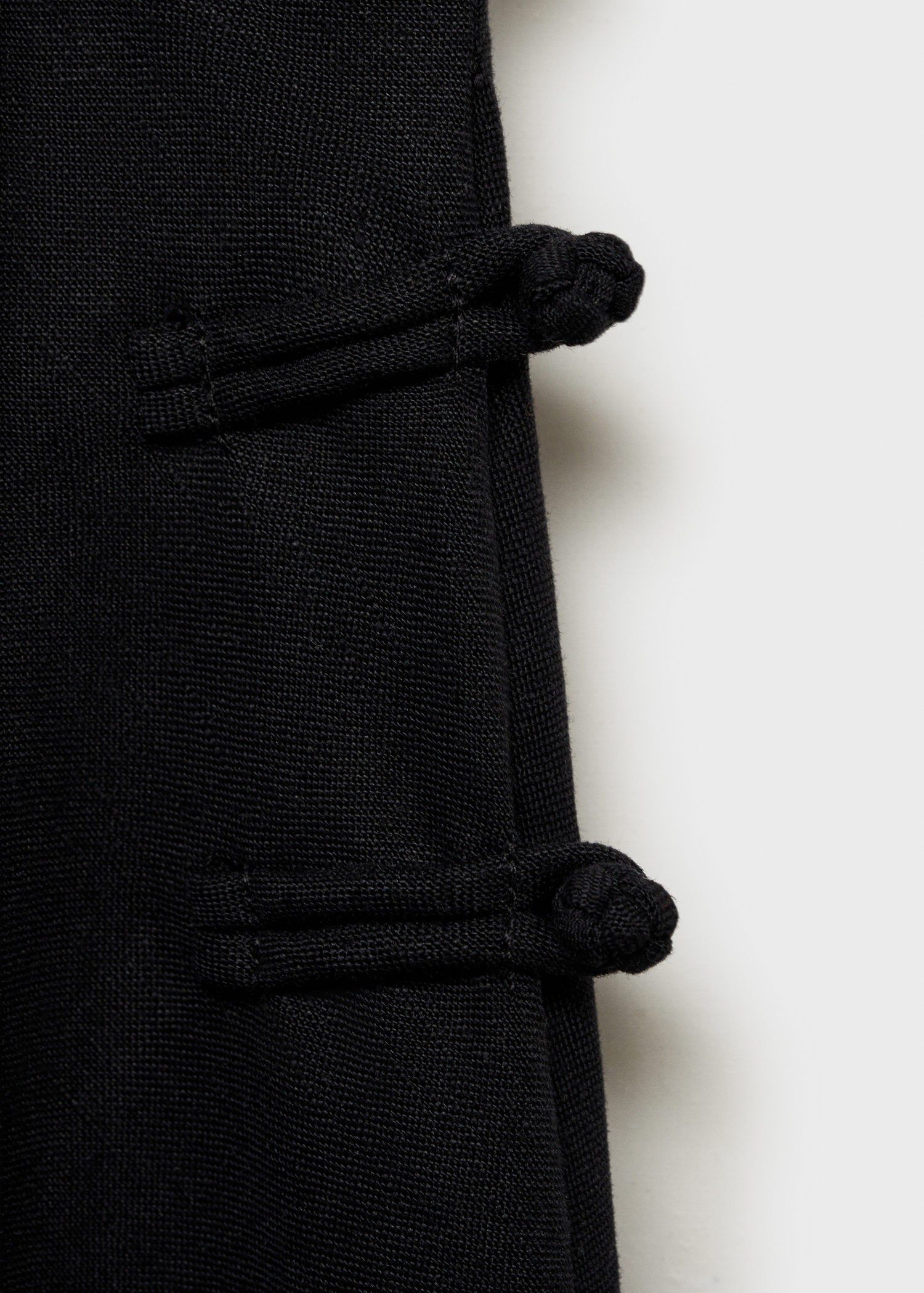 Linen blend straight skirt