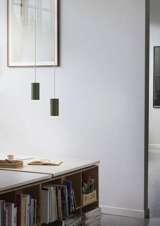 Tube Pendant, Pine Green, Small