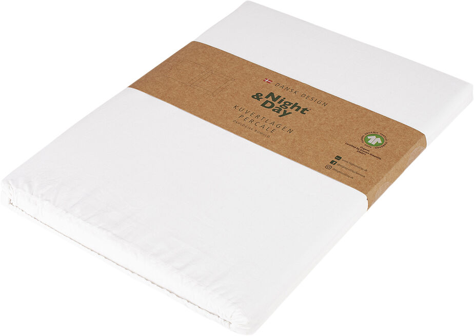 &Oslash;kologisk kuvertlagen, percale - GOTS, hvid