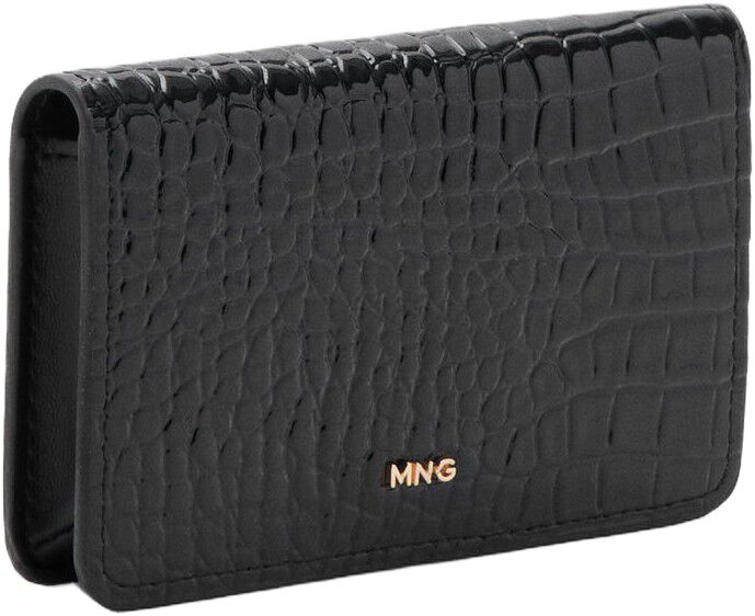 Small shiny croc-effect wallet