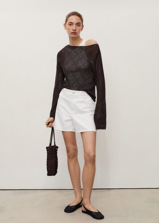 High-rise denim shorts