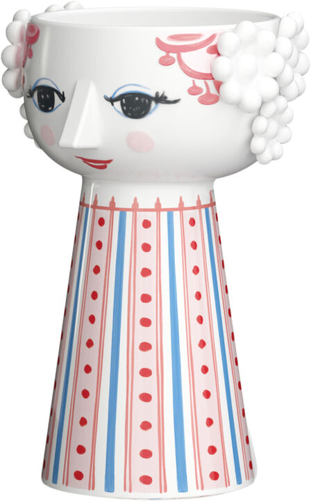 Eva Lysestage H14 cm støvet rød