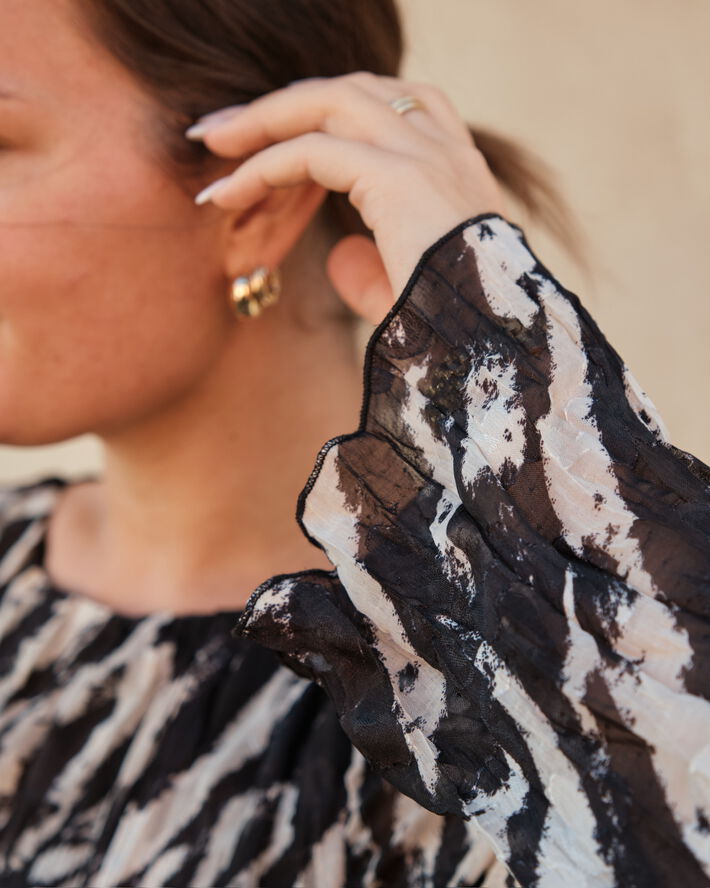 Luni Distressed Zebra Dress