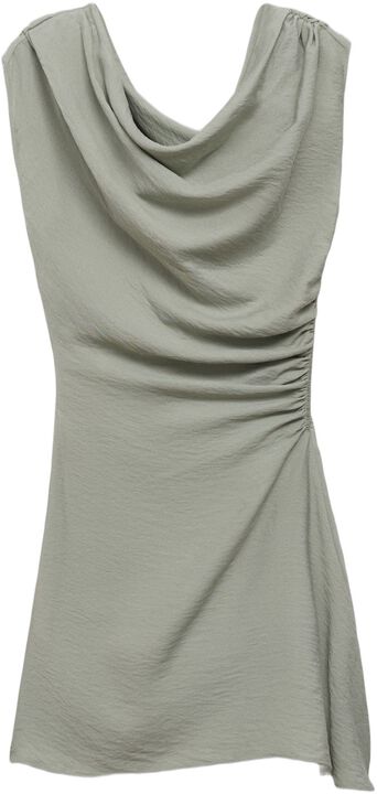 Asymmetrical draped short dress