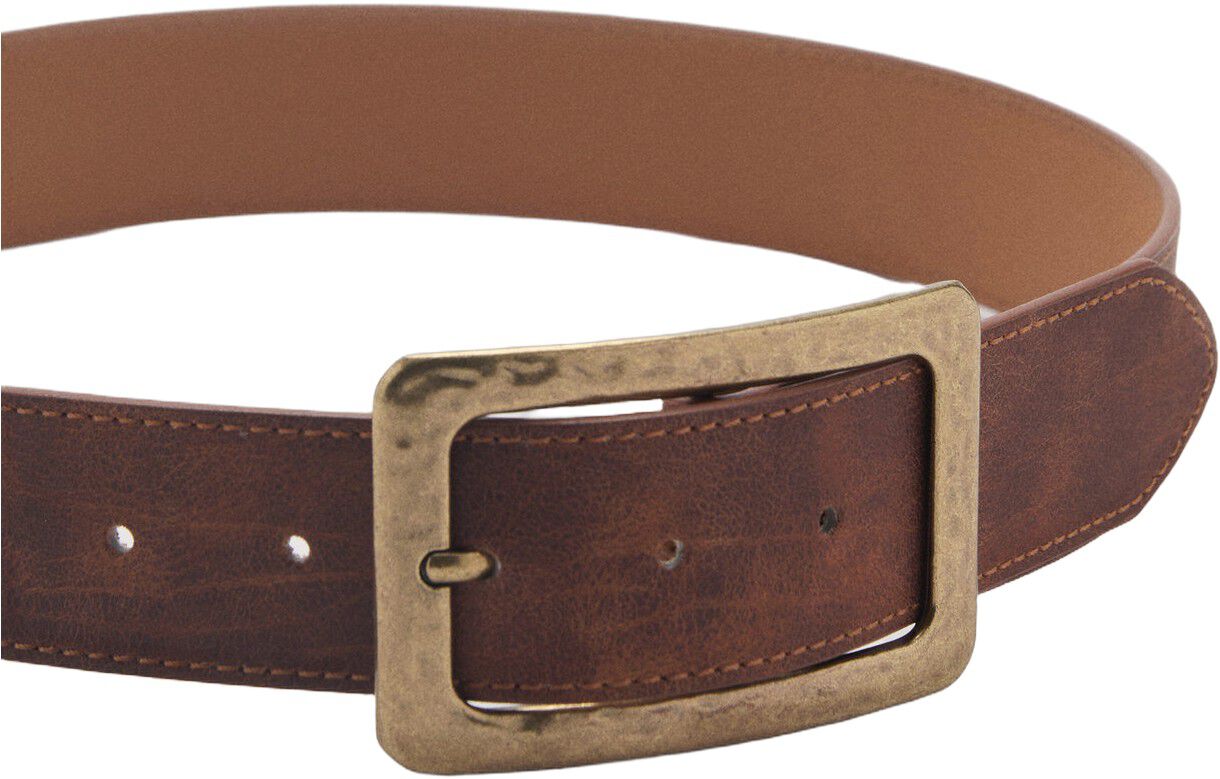 Textured square buckle belt