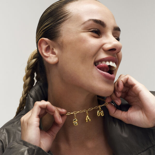 Puffer Letter Charm - E