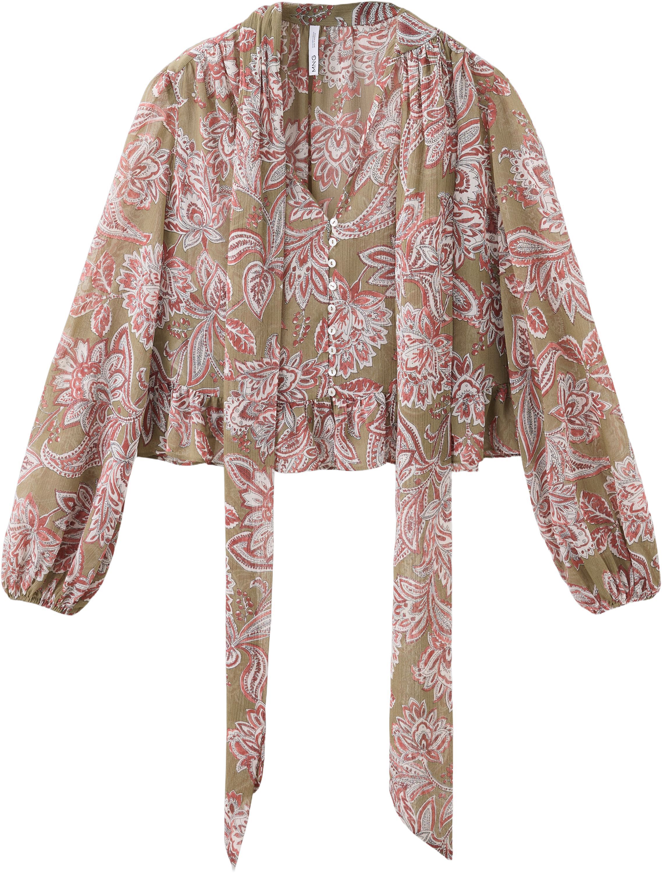 Floral tie blouse