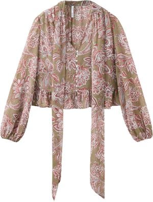 Floral tie blouse