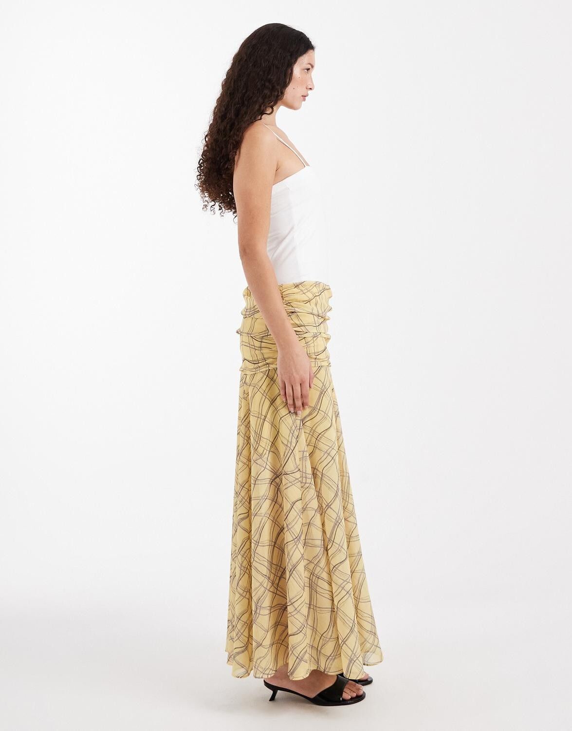TSKELLY DROP WAIST RUFFLE MAXI SKIR