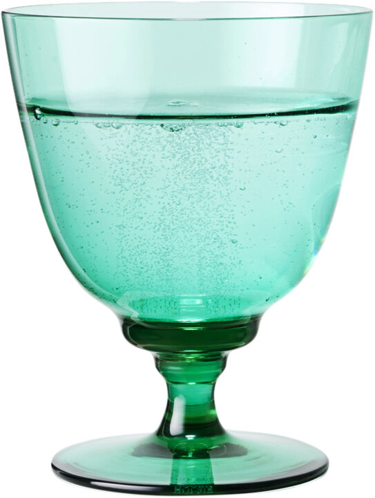 Flow Glas på fod 35 cl emerald green