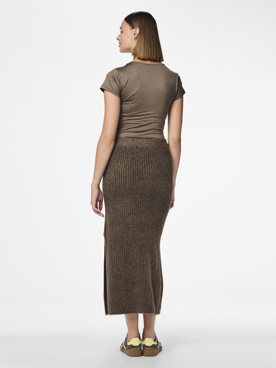 PCTULLE MW LONG KNIT SKIRT PWP BC