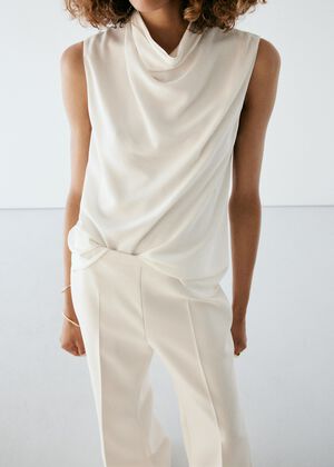Draped high-neck top