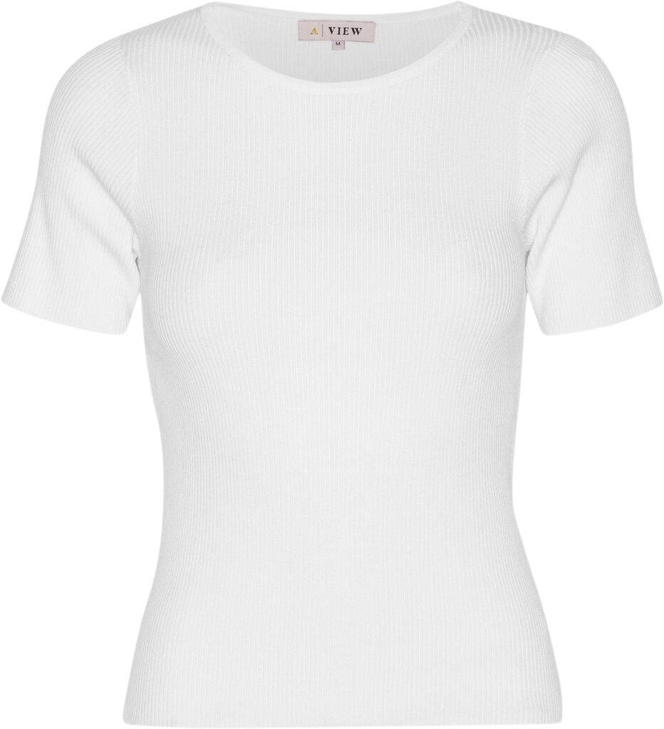 Rib knit short sleeve top