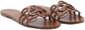 Leather sandals with intertwined st