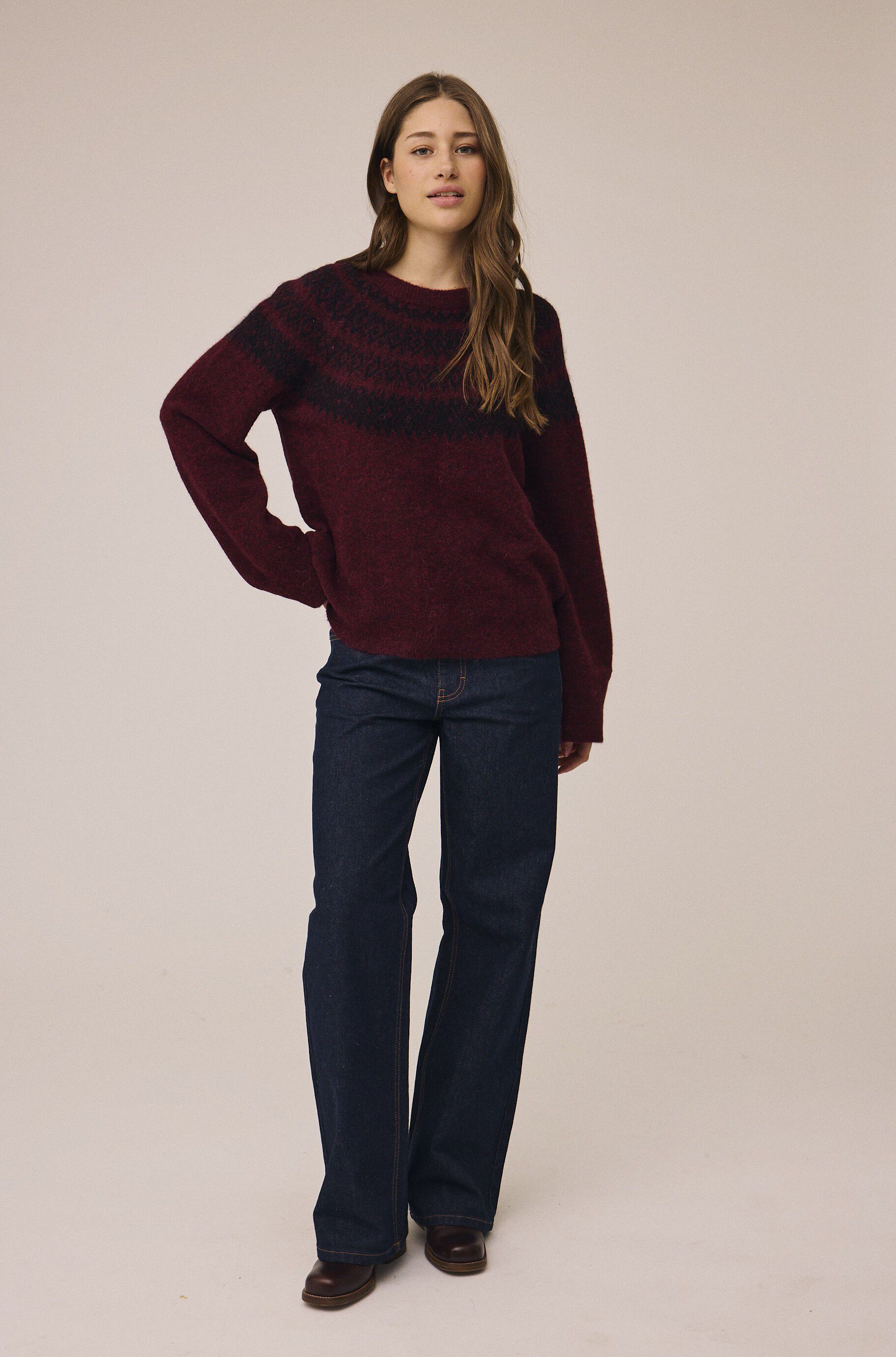 Cindi 9 Striksweater - Alpakamix RWS