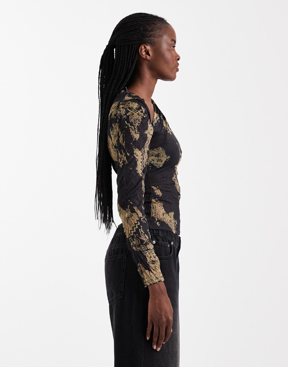 Tsbaily Ls Crinkle Mesh Top Jrs