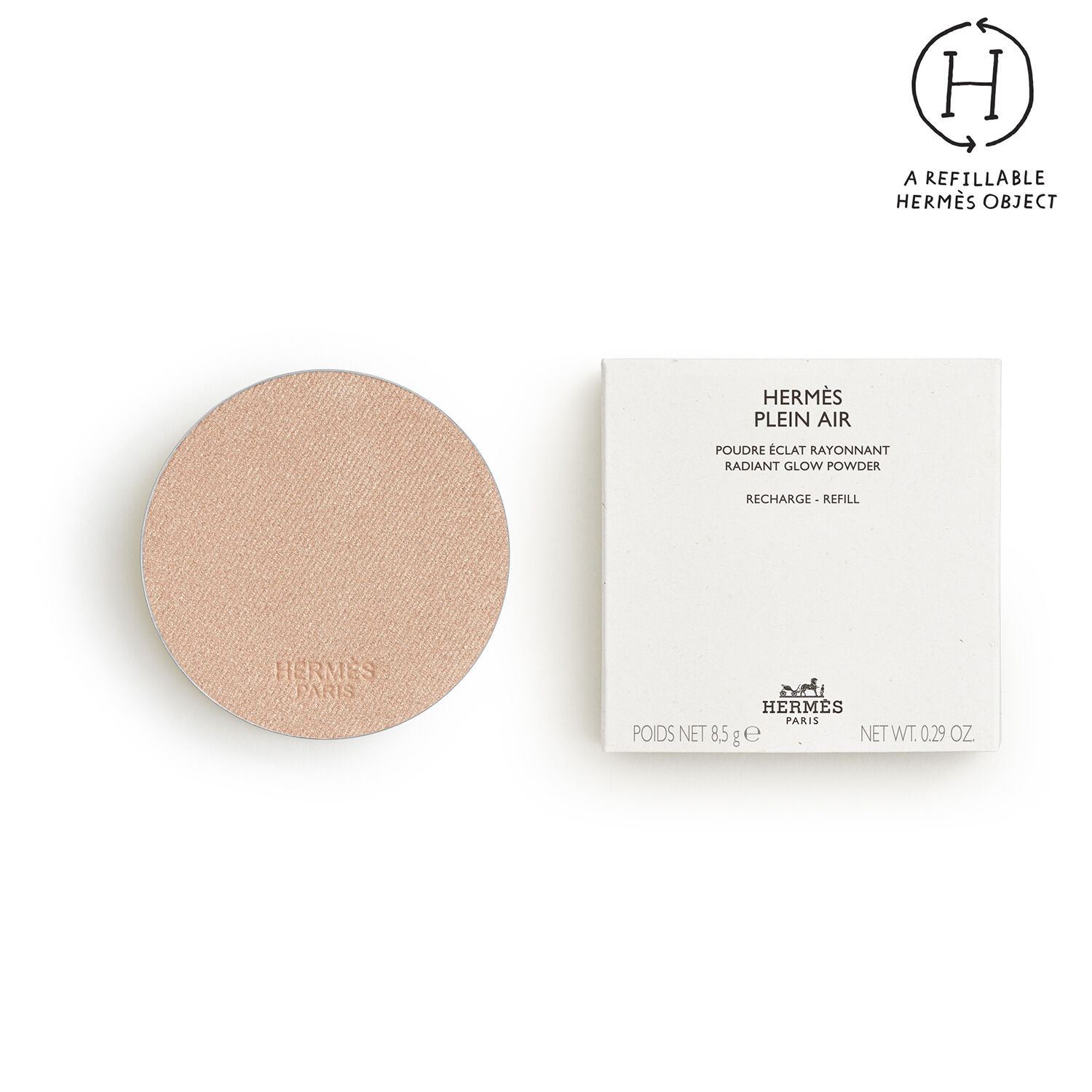 Herm&egrave;s Plein Air, Radiant glow powder refill, Mirage