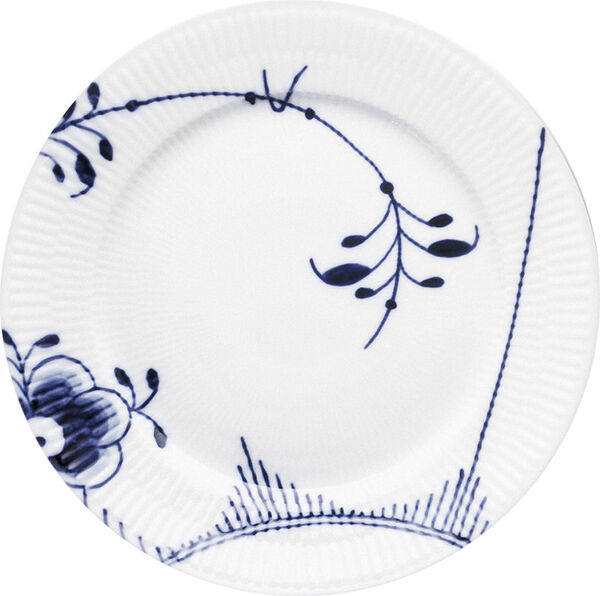 Blå Mega Riflet 22 cm. tallerken
