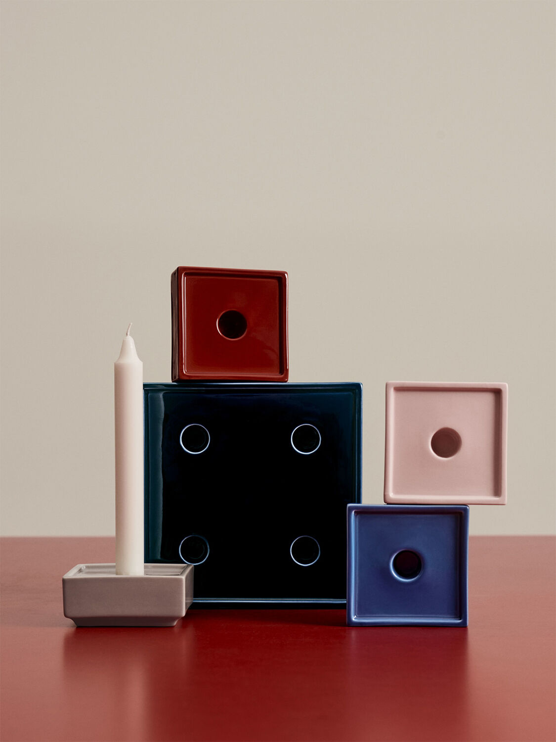 Mattone Candleholder-Small-Light gr