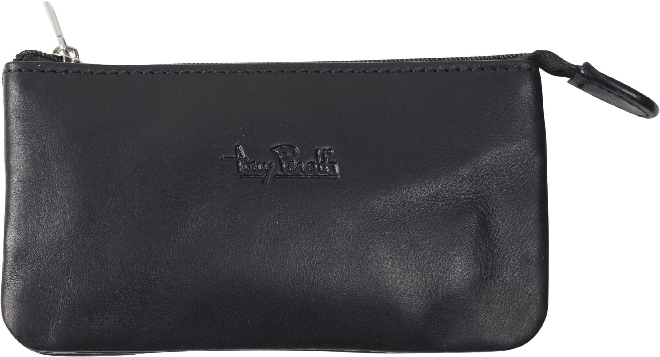 Key pouch with zipper and two compartments RFID