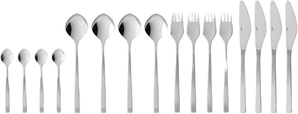 Bestiksæt Fuga 16 dele Mat/Blankt stål