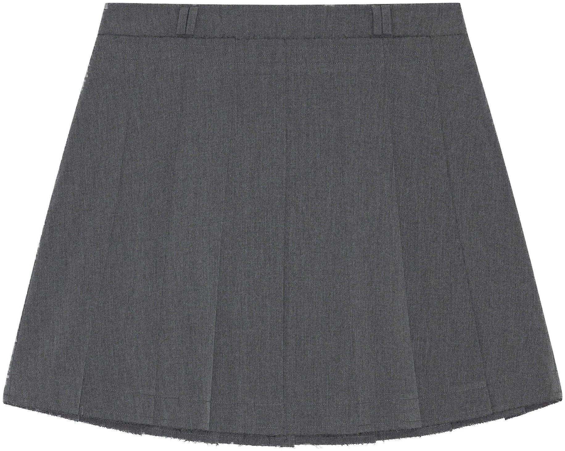Raw Hem Pleaded Skirt