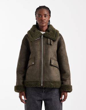 TSTILDA SHEARLING COLLAR JACKET OTW