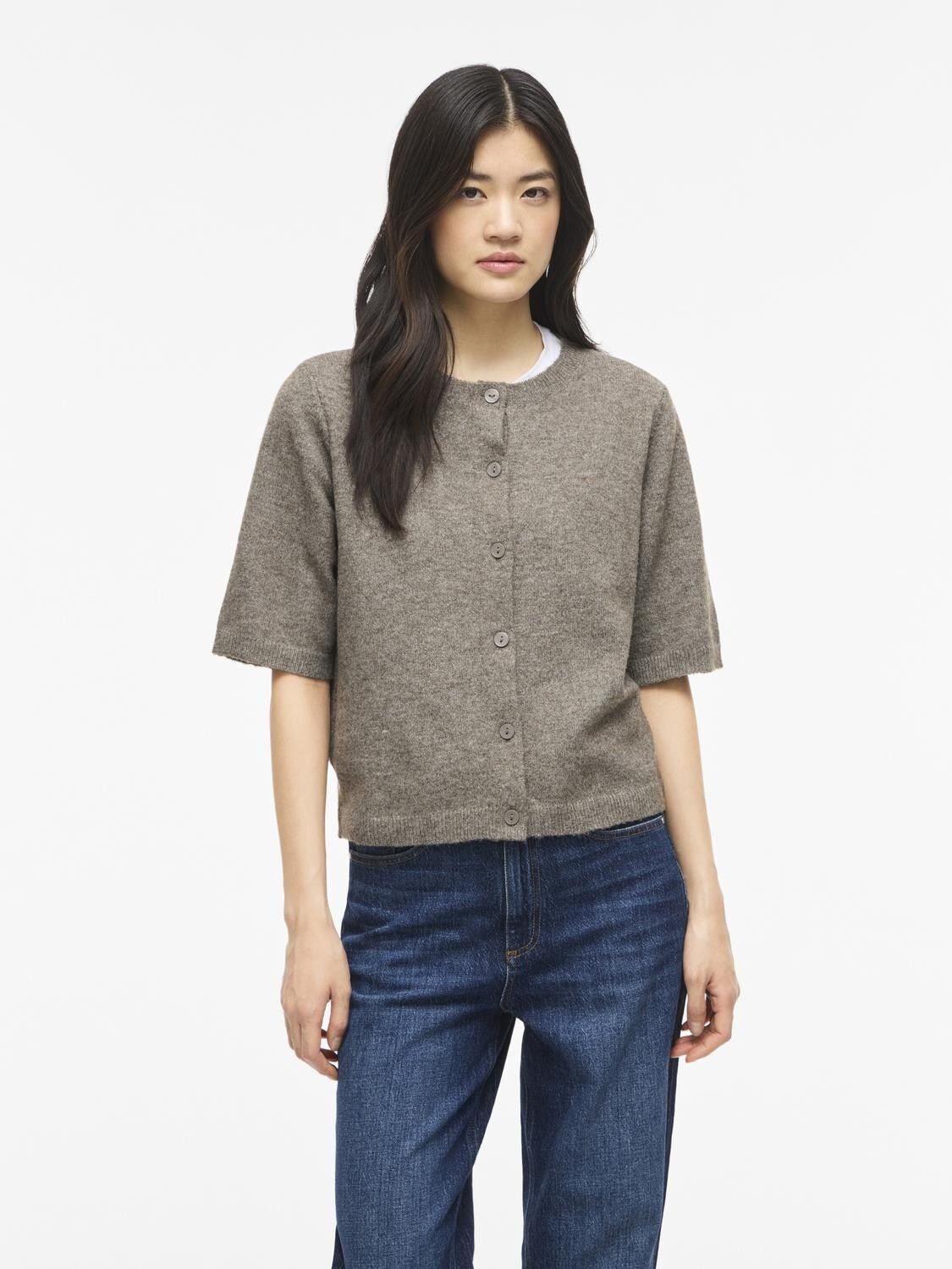 VILIGA 2/4 O-NECK KNIT CARDIGAN - N
