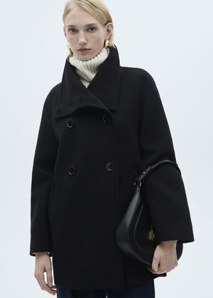 Double-breasted wool coat