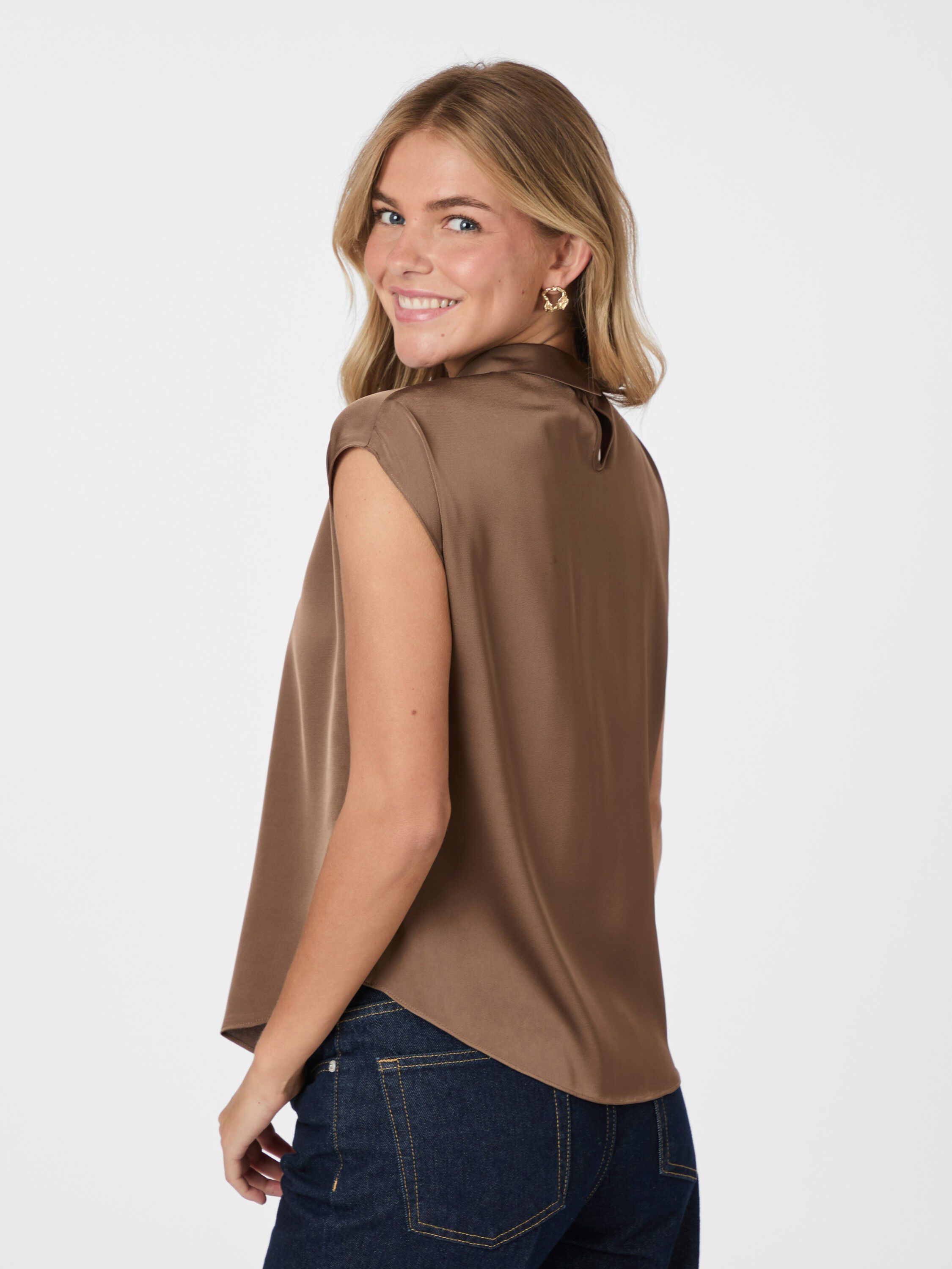 Fleur Drapy Satin Blouse