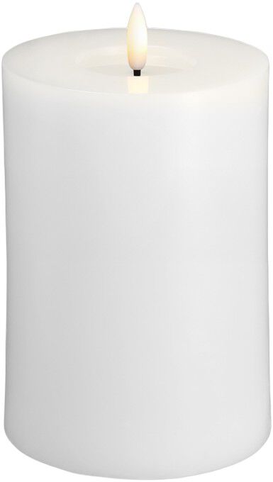 Moods & More - LED Pillar Candles, Silk, Melted, Classic whi