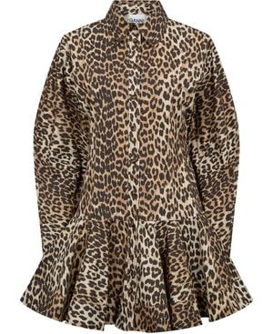 Printed Stretch Cotton Mini Shirt D