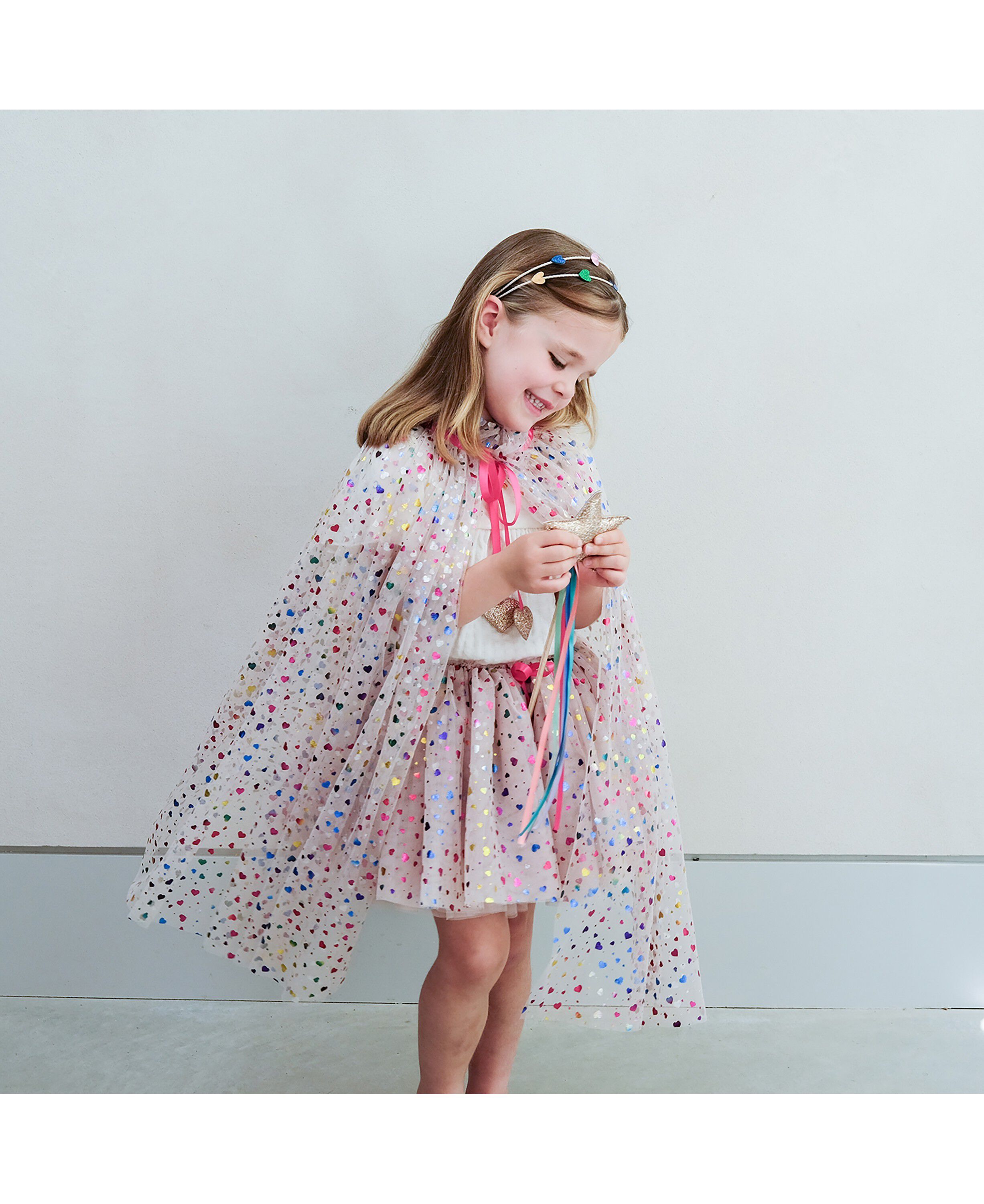 Mimi & Lula - Tylsk&oslash;rt - Beige Rainbow Hearts