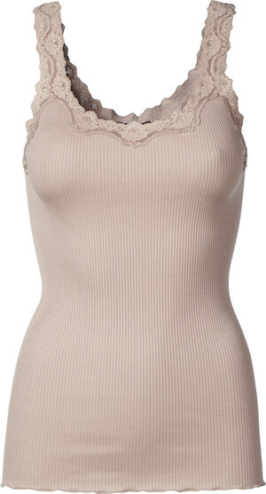 Silk top regular w/rev vintage lace