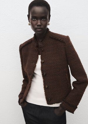Tweed jacket with frayed ends