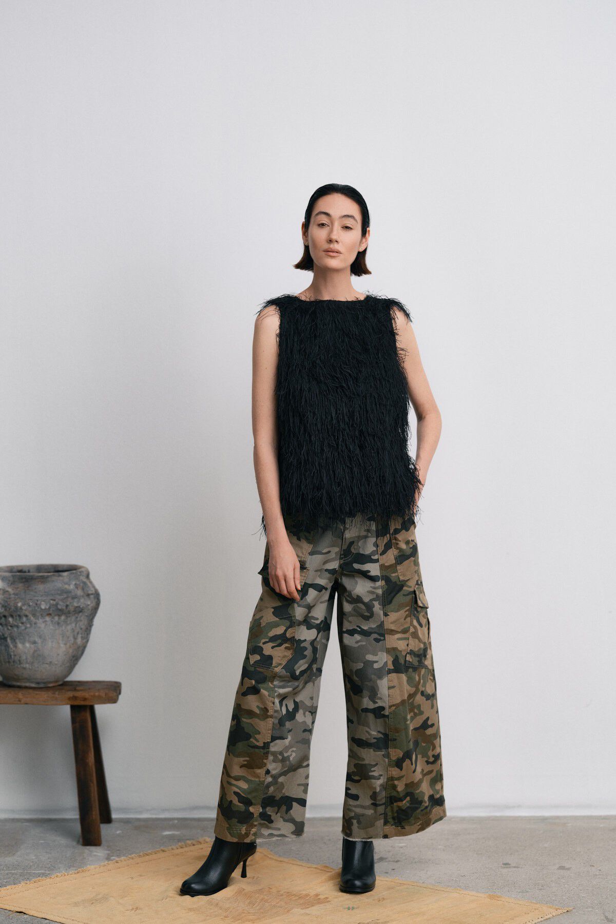 Camo patchwork pants - Niva