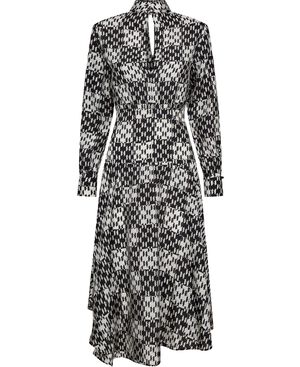 check silk dress