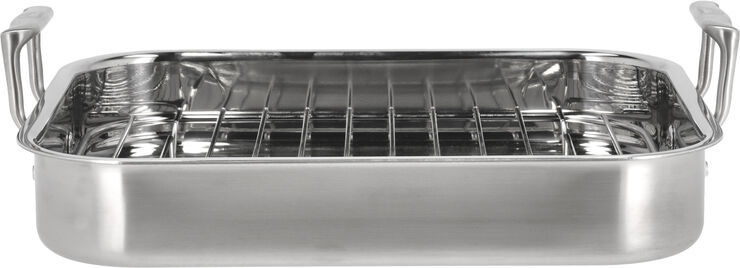 Bradepande m/rist Somme 32 x 26,5 x 5,5 cm Rustfrit stål