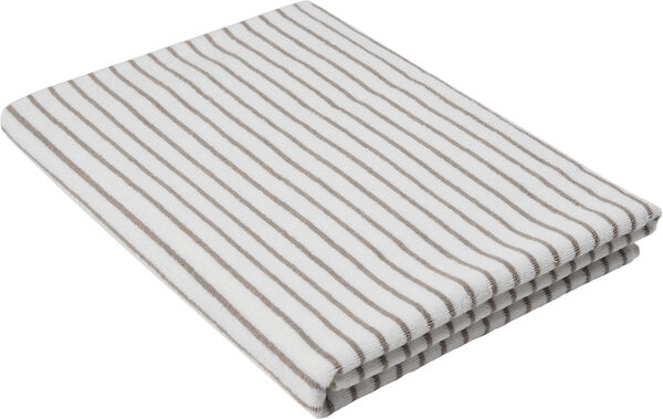 Beach towel 100x180cm smal strib beige GOTS