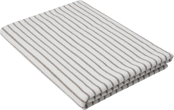 Beach towel 100x180cm smal strib beige GOTS