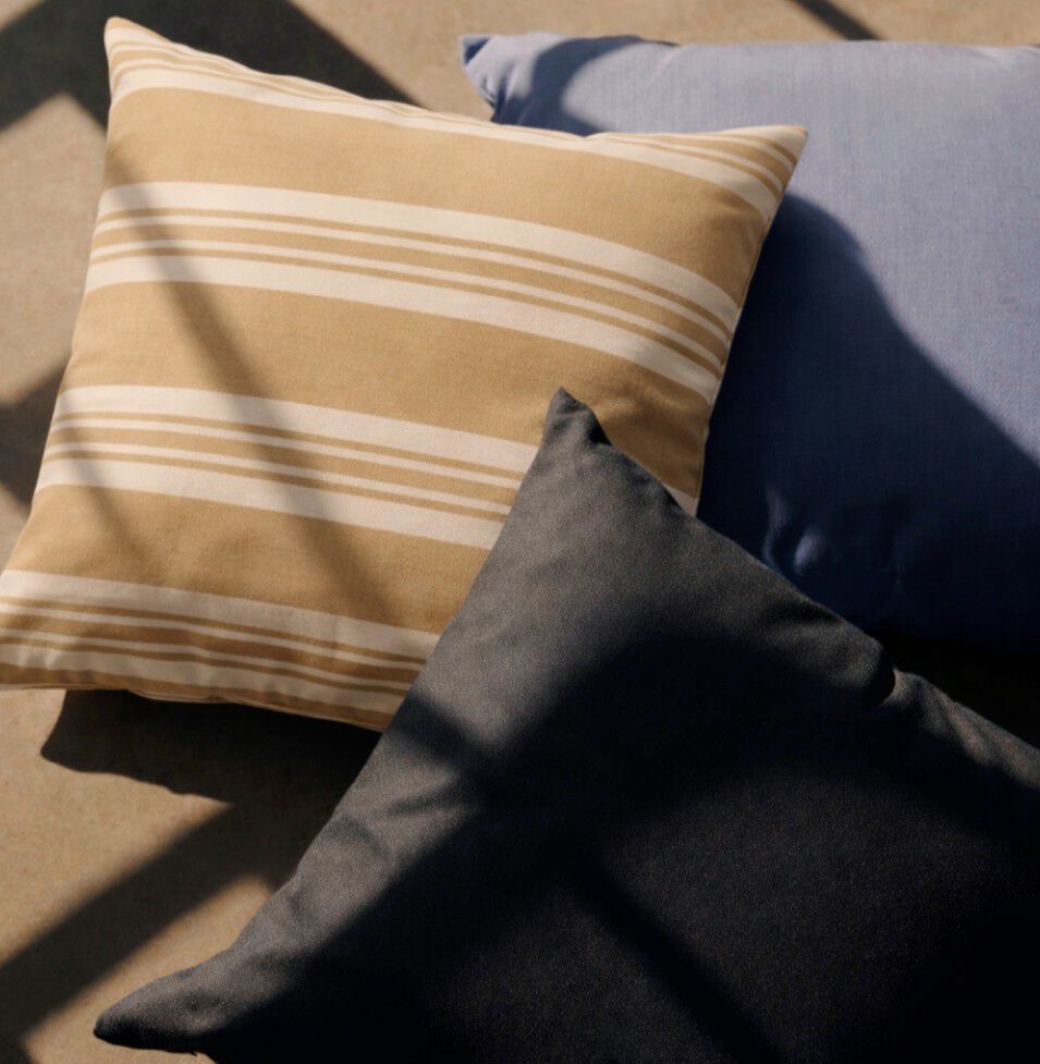 Fossflakes udend&oslash;rspude 50x50 cm. Beige stribet