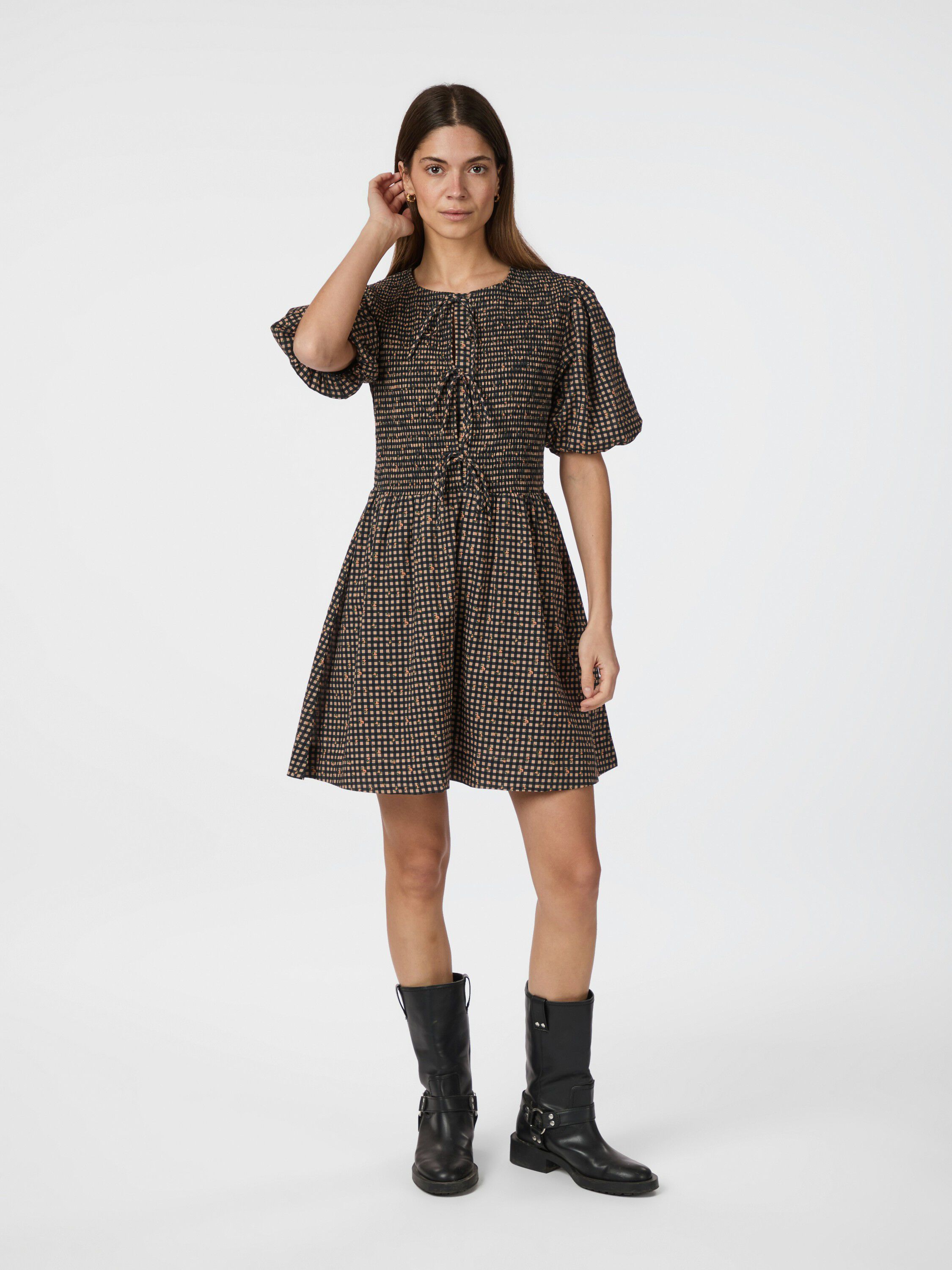 Auda Check Smock Dress