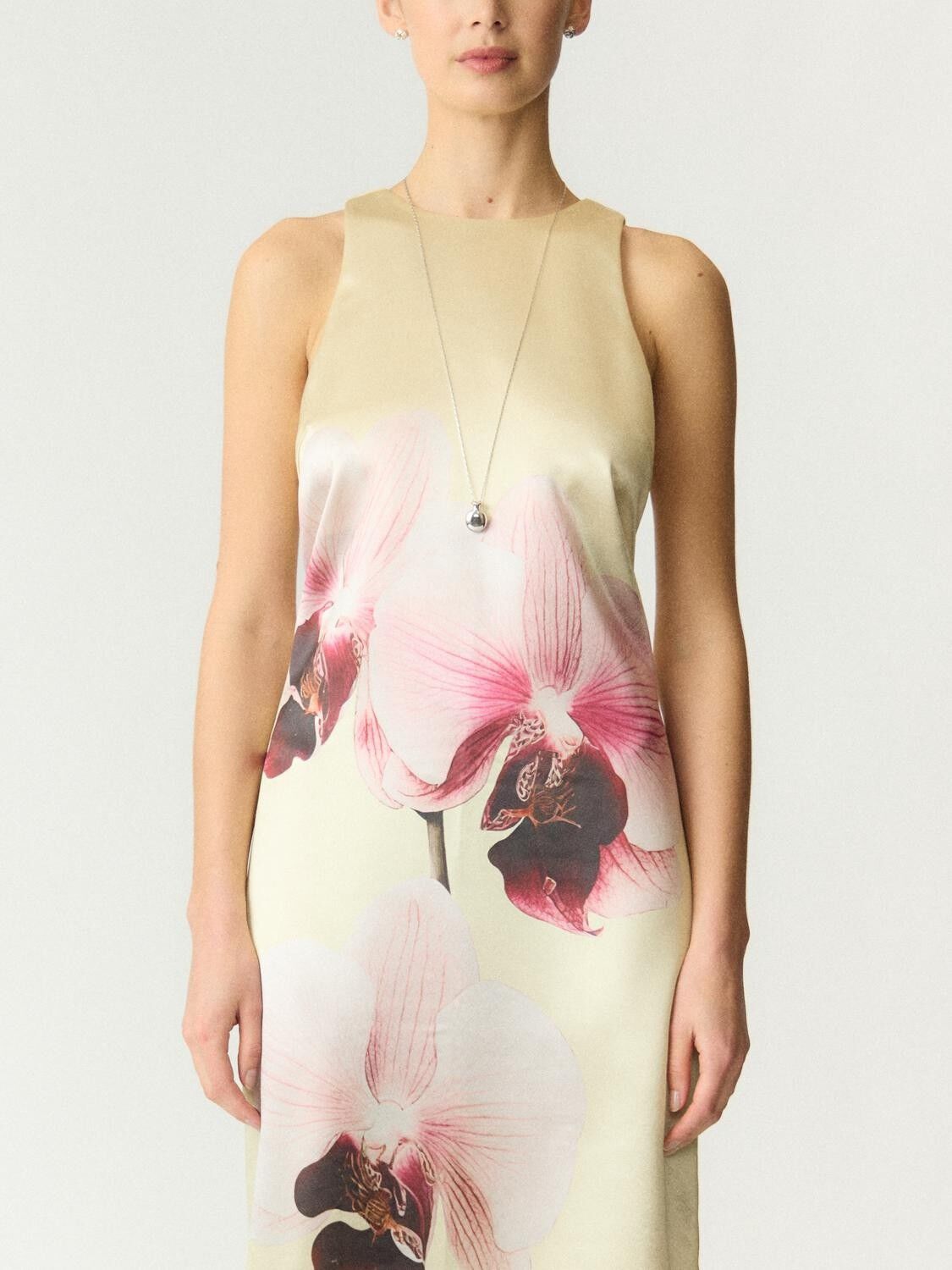 YASORCHIDA SATIN LONG DRESS S. - SH
